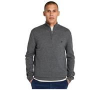 Timberland Mens Merino 1/4 Zip Sweater dark grey heather-obsidian XL