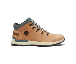 Timberland Mens Mid Lace UP Sneaker md brown nubuck w green 8