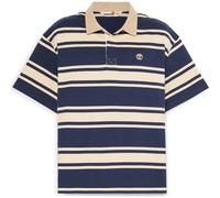 Timberland Mens Short Sleeve Striped Rugby Polo peacoat-putty L