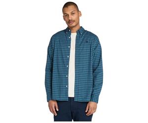 Timberland Mens Stretch Poplin Gingham Shirt dark denim yd S