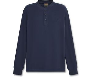 Timberland Mens Waffle Henley LS Polo dark sapphire M