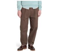 Timberland Mens Washed Peached Twill Pleated Pant chocolate brown 40W 32L
