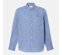 Timberland Herren Langarmhemd Mann Mill Brook Linenhemd Blau S