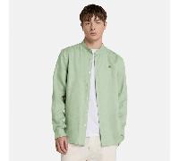 Timberland - Mill Brook Leinenhemd mit koreanischem Kragen für Herren in Grün, Herren, Grün, Größe: XXL