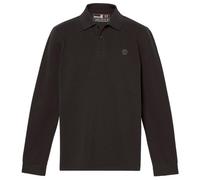 Timberland Herren Langärmliges Poloshirt mit Slim Fit und Logostickerei, Schwarz, XXL
