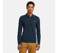 Timberland Herren Langärmliges Poloshirt Mit Slim Fit Und Logostickerei, Navy, M