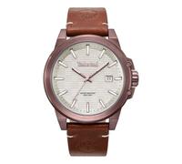 Timberland Mohegan Warmgraues Zifferblatt Lederarmband Analoguhr für Herren, 46mm