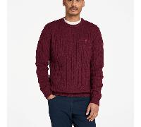 Timberland - Phillips Brook Rundhalspullover mit Zopfmuster für Herren in Burgunderrot, Herren, Burgunderrot, Größe: XL
