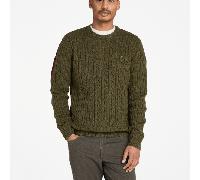 Timberland - Phillips Brook Rundhalspullover mit Zopfmuster für Herren in Grün, Herren, Grün, Größe: XL