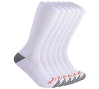Timberland PRO Herren 6er-Pack Performance Crew Lässige Socken, Weiss/opulenter Garten, Medium