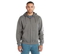 Timberland PRO Herren Honcho Sport Full-Zip Hooded Sweatshirt, Dark Charcoal Heather/White, Large