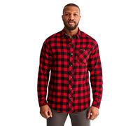 Timberland PRO Herren Woodfort Flanell, Mittelschwer Button-Down-Arbeitshemd, Klassisches rotes Büffelkaro, Mittel