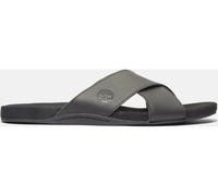 Timberland Herren Seaton Bay Cross Strap Slide Sandalen, Schwarz Black Leather, 45 EU