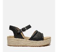 Sandale TIMBERLAND "SANTORINI SUN BACKSTRAP SANDAL", Gr. 37, schwarz (blk full gra), Leder, sportlich, Schuhe (11620720-37) blk full gra