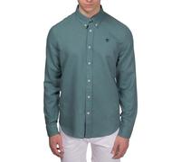 Timberland - Slim Herrenhemd aus Leinen- und Baumwollmischung, Petrol, Large