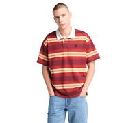Timberland Ss Striped Rugby Polo Burnt Henna Größe: XXL | Casual hemden Outlet | Herren