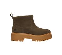 Chelseaboots TIMBERLAND "STONE STREETMID WARM LINED BOOT", Damen, Gr. 39,5, braun (schwarz braun full grain), Leder, Schuhe Chelseaboots, Winterstiefel, Winterschuhe, Stiefelette, gefüttert (66004012-
