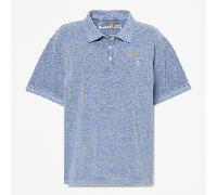 Timberland - Stückgefärbtes kurzärmeliges Piqué-Polohemd für Damen in Blau, Damen, Blau, Größe: XL