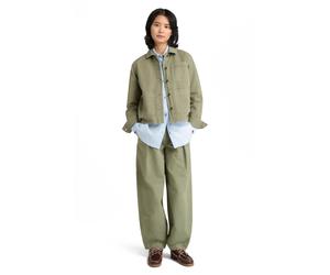 Timberland Utility Cotton Linen Shacket Medium Grey Größe: M | Overshirts Outlet | Damen | Weiß