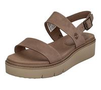 Sandale TIMBERLAND "SAFARI DAWN BACKSTRAP SANDAL", Damen, Gr. 39, taupe gray, Leder, Schuhe Sandale, aus Leder (56373147-39) taupe gray