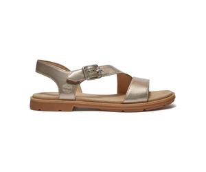 Timberland Womens Backstrap Sandal gold metallic 7 Wide Fit