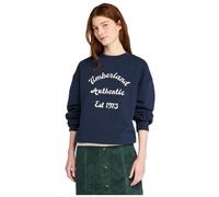 Timberland Womens Brushed Back Chest Graphic Crew Sweatshi dark sapphire S