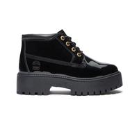 Timberland Womens Mid Lace UP Waterproof Boot black patent leather 8 Wide Fit