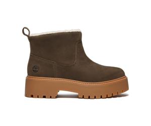 Timberland Womens Mid Warm Lined Boot dark brown full grain 10 Wide Fit