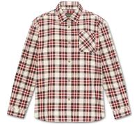 Timberland Womens Midweight Flannel Pocket Long Sleeves Shirt white smoke yd M