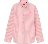 Timberland Womens Popeline Stripe Long-sleeve Shirt mineral red yd S