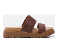 Timberland Womens Slide Sandal dk red f grain 8.5 Wide Fit