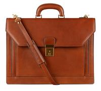 Time Resistance Aktentasche für Herren aus 100% Leder - Handgefertigt in Italien - Arbeitstasche - Businesstasche - Umhängetasche - Orange