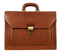 Time Resistance Aktentasche für Herren aus 100% Leder - Handgefertigt in Italien - Arbeitstasche - Businesstasche - Umhängetasche - Orange