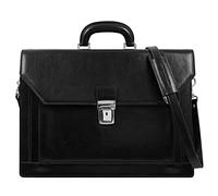 Time Resistance Aktentasche für Herren aus 100% Leder - Handgefertigt in Italien - Arbeitstasche - Businesstasche - Umhängetasche - Schwarz