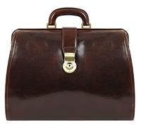 Time Resistance Arzttasche Leder - Arztkoffer - Doktortasche - Aus 100% Leder - Aktentasche für Ärzte - Businesstasche - Braun