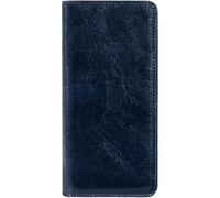 Time Resistance Blau Leder Anzug Geldbörse - Vollnarbenleder Geldbeutel hergestellt in Italien - Schlankes Portemonnaie - 100% Leder Brusttasche - Hohes Billfold-Kartenetui - Slim Suit Wallet