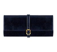 Time Resistance Blau Leder Schmuck Organizer - 100% Leder Schmuckrolle für Reisen Hergestellt in Italien - Reise Schmucketui aus Vollnarbenleder - Travel Jewelry Case - Jewellery Organizer