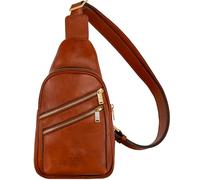 Time Resistance Brusttasche Leder Herren - Stylische Umhängetasche - Rücken & Brust - 100% Leder - Italienische Handwerkstradition