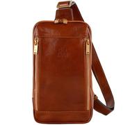 Time Resistance Brusttasche Leder Herren - Stylische Umhängetasche - Rücken & Brust - 100% Leder - Italienische Handwerkstradition
