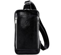 Time Resistance Brusttasche Leder Herren - Stylische Umhängetasche - Sling Bag - Rücken & Brust - 100% Leder - Italienische Handwerkstradition