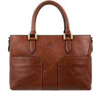 Time Resistance Handtasche Damen - Cognac Braun Schultertasche aus Leder - Hergestellt in Italien - Tasche für Damen