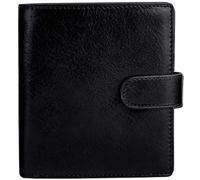 Time Resistance Herren-Geldbörse aus Leder - minimalistisches Brieftaschen-Design mit Kreditkartenhalter, magnetischem Münzhalter, Bargeldfächern - gesichert durch einen Metall-Druckknopfverschluss