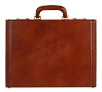 Time Resistance Leder-Aktenkoffer - Aktentasche aus italienischem Vollnarbenleder - Laptoptasche bis zu 15" - Hartschalenkoffer mit Schloss (Cognac)