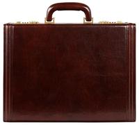 Time Resistance Leder-Aktenkoffer - Aktentasche aus italienischem Vollnarbenleder - Laptoptasche bis zu 15" - Hartschalenkoffer mit Schloss