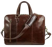 Time Resistance Leder Aktentasche handgefertigte Umhängetasche Laptoptasche für bis zu 15 Zoll Laptop Dokumententasche A4 umwandelbar zum Rucksack