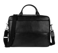 Time Resistance Leder Aktentasche - Italienische handgefertigte Laptoptasche aus Leder - Dokumententasche für Männer und Frauen - Professionelle Computertasche (Schwarz)