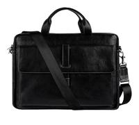 Time Resistance Leder Aktentasche - Italienische handgefertigte Laptoptasche aus Leder - Aktentasche für Männer und Frauen - Professionelle Dokumententasche (Schwarz)