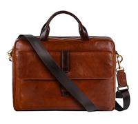 Time Resistance Leder Aktentasche - Italienische handgefertigte Laptoptasche aus Leder - Aktentasche für Männer und Frauen - Anpassbar (Cognac Braun)