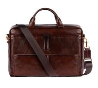 Time Resistance Leder Aktentasche - Italienische handgefertigte Laptoptasche aus Leder - Aktentasche für Männer und Frauen - Computertasche (Braun)