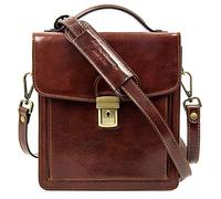 Time Resistance Leder Aktentasche - Leder Tasche Handgefertigt in Italien - Arbeitstasche mit Schultergurt - Kleine Businesstasche - Umhängetasche